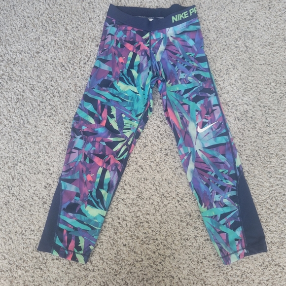 Nike Pants - Nike Dri Fit Women's Straight Leg Legging Pant Palm Tree Muli Color